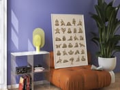 Yoga Sloths Poster, Funny Animal Living Room Wall Art