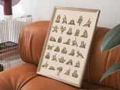 Yoga Sloths Poster, Funny Animal Living Room Wall Art