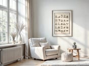 Yoga Panda Grid Poster, Minimalist Wall Art, Living Room Decor