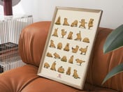 Yoga Capybara Grid Poster, Minimalist Wall Art, Living Room Decor
