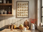 Yoga Capybara Grid Poster, Minimalist Wall Art, Living Room Decor