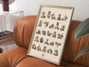 Yoga Raccoons Print, Living Room Wall Art, Funny Animal Poster