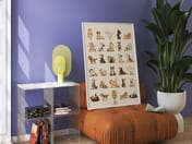Yoga Dogs Poster, Funny Bathroom Art, 30 Dog Breeds Living Room Decor