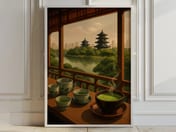 Matcha Tea Bowl Poster, Japanese Wall Art for Kitchen Wall Art Decor